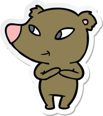 Bir insan tarafından çizilmiş şirin bir ayının çıkartması.