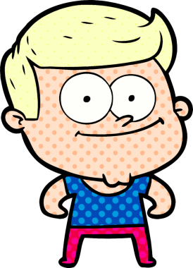 Bir insan tarafından çizilmiş mutlu bir adam.