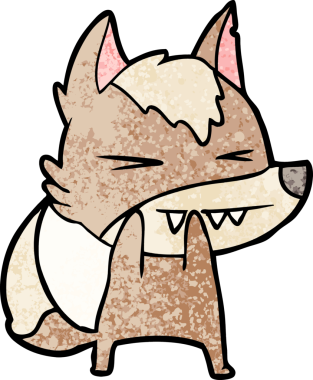 Bir insan tarafından çizilmiş kızgın kurt çizgi filmi.