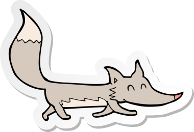 Bir insan tarafından çizilmiş küçük bir kurdun çıkartması.