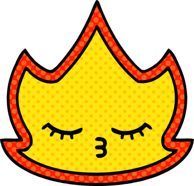 Bir insan tarafından çizilmiş çizgi roman tarzı bir ateş.