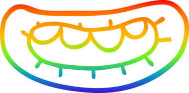 Gökkuşağı gradyan çizgi çizimi Bir insan tarafından çizilmiş bir çizgi ağız