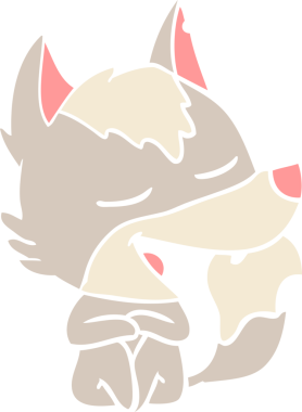 Bir insan tarafından çizilmiş düz renkli bir çizgi film karakteri.