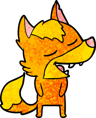Bir insan tarafından çizilmiş tilki çizgi film karakteri