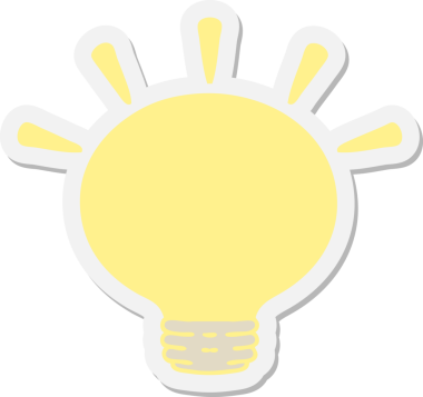 Bir insan tarafından çizilmiş parlak ampul çıkartması.