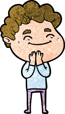 Bir insan tarafından çizilmiş çizgi film dostu bir adam.