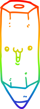 gökkuşağı gradyanı çizimi bir insan tarafından çizilmiş mutlu bir karikatür kalemi