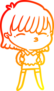 Bir insan tarafından çizilmiş bir karikatür kadın çizimi