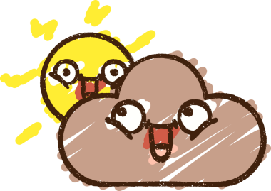 Bir insan tarafından çizilen Güneş ve Yağmur Bulutu Tebeşiri