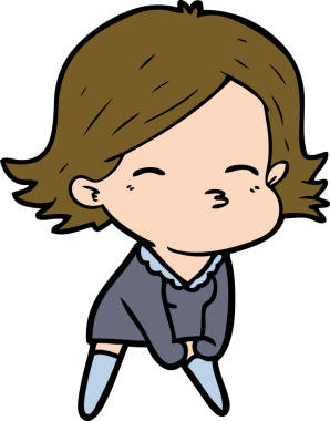 Bir insan tarafından çizilmiş karikatür kadın.