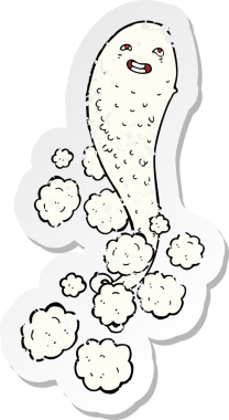 Bir insan tarafından çizilmiş ürkütücü bir karikatürün gerilimli yapıştırması.