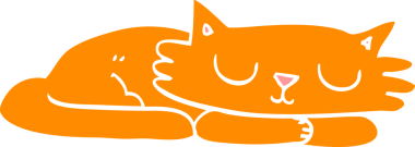 Uyuyan kedi bir insan tarafından çizilmiş.