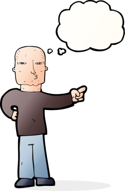 Bir insan tarafından çizilmiş düşünce baloncuğu olan bir adam.