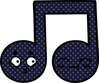 Bir insan tarafından çizilmiş bir notanın çizgi roman tarzı karikatürü