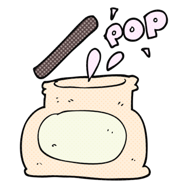 Bir insan tarafından çizilmiş serbest çizim karikatür kavanozu.