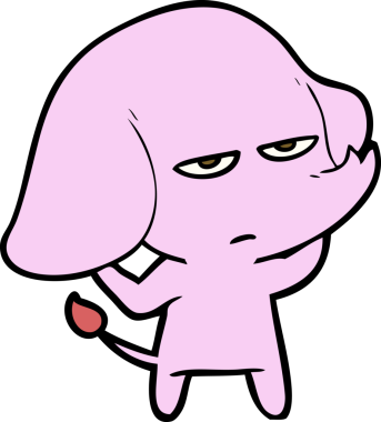 Bir insan tarafından çizilmiş kızgın bir fil.