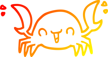 Bir insan tarafından çizilmiş bir yengecin sıcak çizgi çizimi