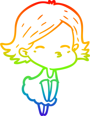 gökkuşağı gradyan çizimi bir insan tarafından çizilmiş bir karikatür kadın