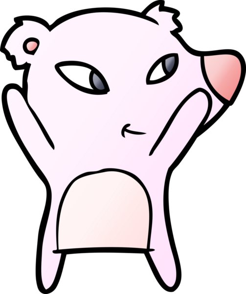 Bir insan tarafından çizilmiş sevimli çizgi film ayısı.