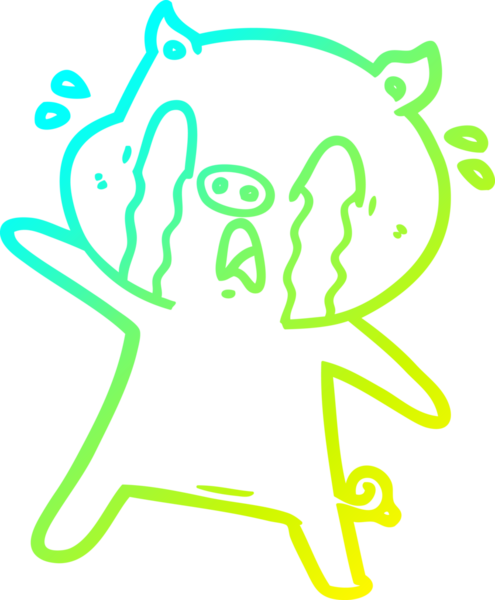 Bir insan tarafından çizilmiş ağlayan domuz çizgi filmi.