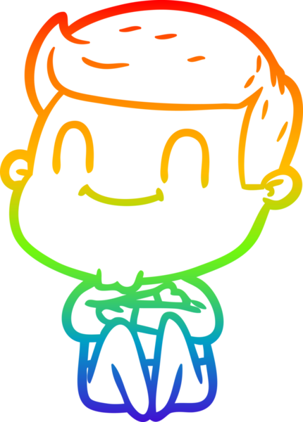 Bir insan tarafından çizilmiş gökkuşağı gradyan çizgi çizimi.