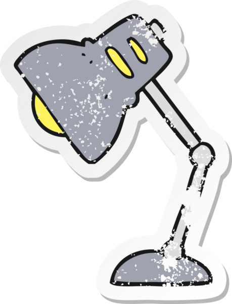 Bir insan tarafından çizilmiş çizgi film lambasının gerilimli yapıştırması.