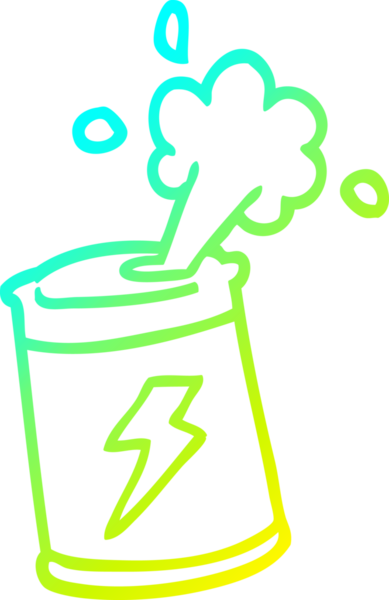 Bir insan tarafından çizilen karikatür soda kutusunun soğuk gradyan çizgisi.