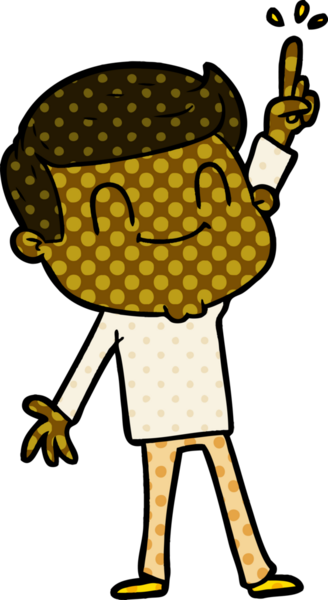 Bir insan tarafından çizilmiş çizgi film dostu bir adam.