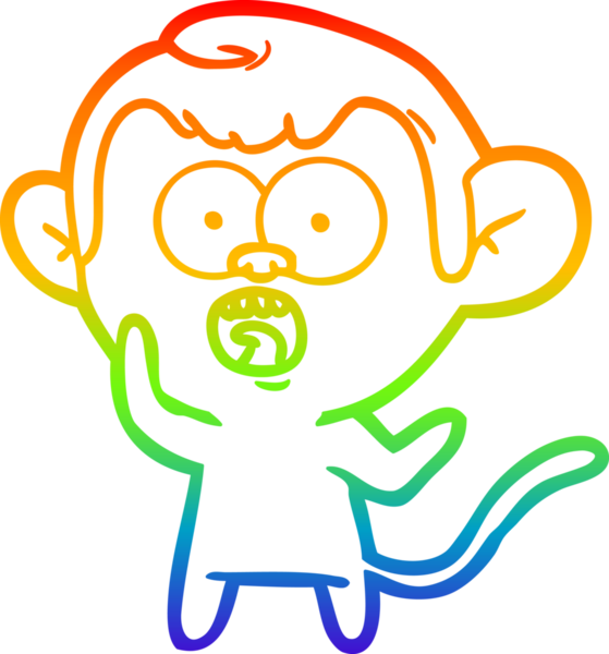 gökkuşağı gradyan çizgi çizimi bir insan tarafından çizilmiş bir maymun tarafından şok edildi