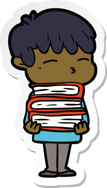 Bir insan tarafından çizilmiş meraklı bir çocuğun çıkartması.