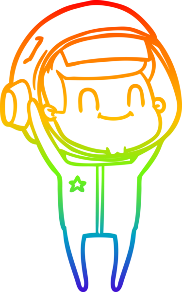 gökkuşağı gradyan çizimi mutlu bir çizgi astronot çizimi bir insan tarafından çizildi