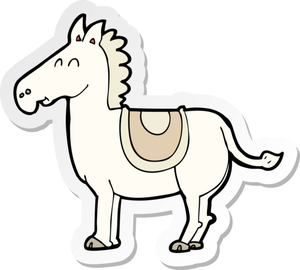 Bir insan tarafından çizilmiş bir eşeğin çıkartması.