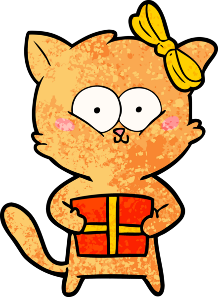 Bir insan tarafından çizilmiş çizgi film kedisi.