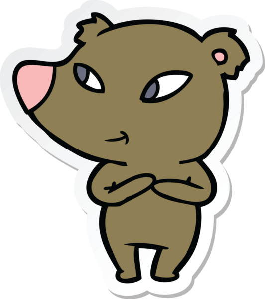 Bir insan tarafından çizilmiş şirin bir ayının çıkartması.