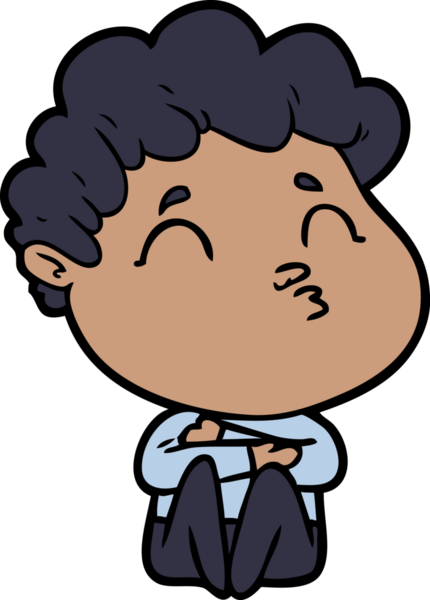 Çizgi film adamı somurtuyor Bir insan tarafından çizilmiş