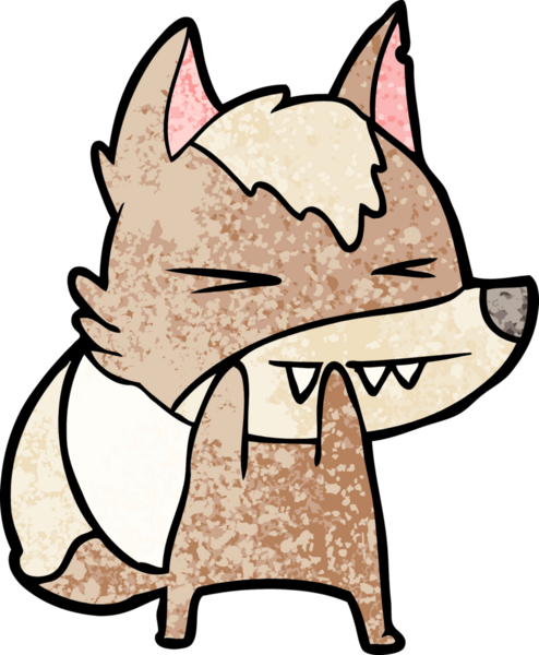 Bir insan tarafından çizilmiş kızgın kurt çizgi filmi.