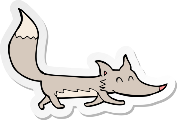 Bir insan tarafından çizilmiş küçük bir kurdun çıkartması.