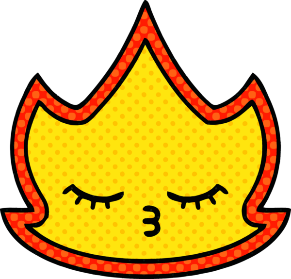 Bir insan tarafından çizilmiş çizgi roman tarzı bir ateş.