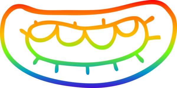 Gökkuşağı gradyan çizgi çizimi Bir insan tarafından çizilmiş bir çizgi ağız