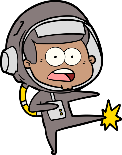 Karikatür bir insan tarafından çizilen astronot tekmesine şaşırdı