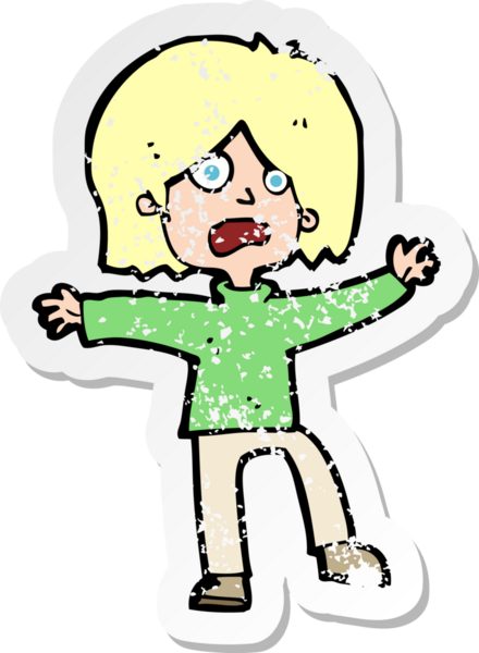 Bir insan tarafından çizilmiş mutsuz bir karikatürün gerilimli yapıştırması.