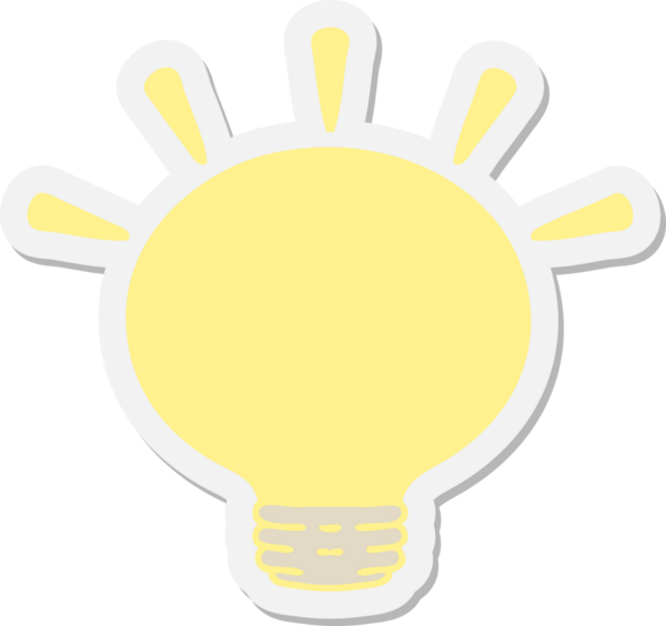 Bir insan tarafından çizilmiş parlak ampul çıkartması.