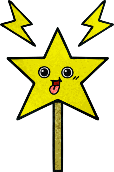 Bir insan tarafından çizilmiş sihirli bir değneğin retro grunge dokusu