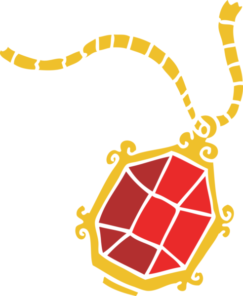 Bir insan tarafından çizilmiş karalama yakut kolye.