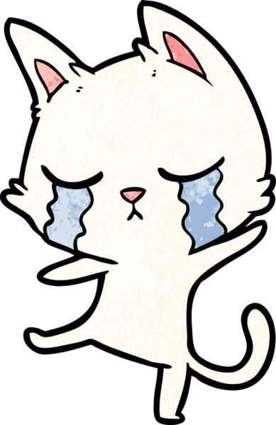 Ağlayan çizgi film kedisi bir insan tarafından çizilen dansı canlandırıyor.