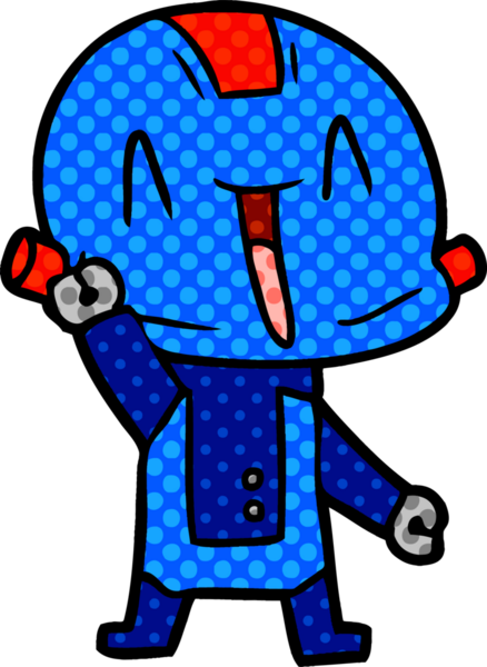 Bir insan tarafından çizilmiş çizgi film robotu