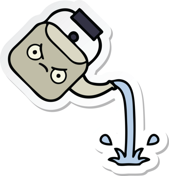 Bir insan tarafından çizilmiş tatlı bir karikatür çıkartması.