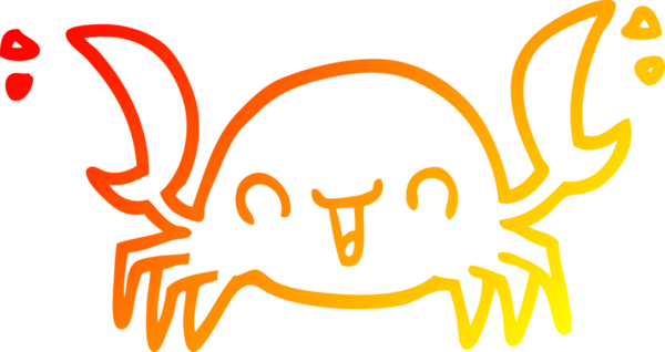 Bir insan tarafından çizilmiş bir yengecin sıcak çizgi çizimi