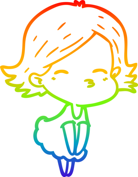 gökkuşağı gradyan çizimi bir insan tarafından çizilmiş bir karikatür kadın