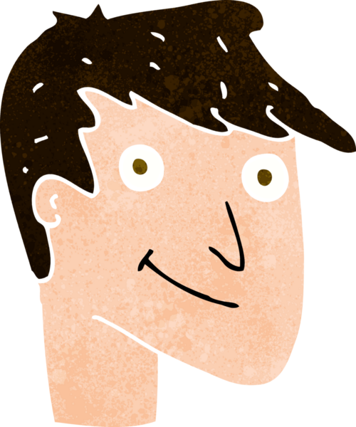 Bir insan tarafından çizilmiş mutlu bir adam.